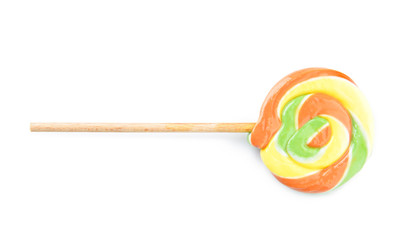 Sweet lollipop on white background
