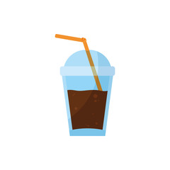 Isolated soda glass drink flat style icon vector design