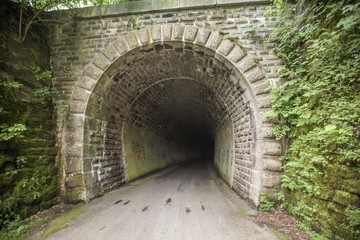 Entrance of a tunnel in the town if Mislinja in Slovenia