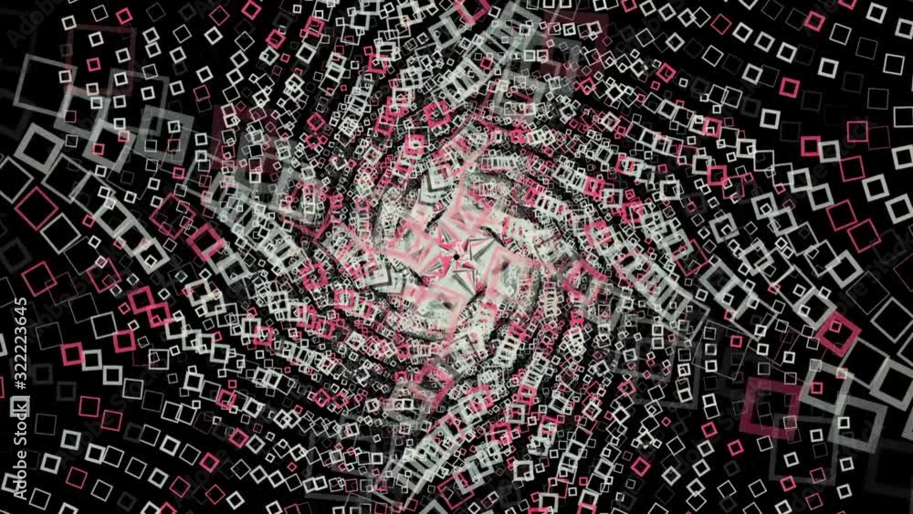 Aufkleber abstract moving geometric shapes. animation. beautiful abstract futuristic vortex of neon rectangles