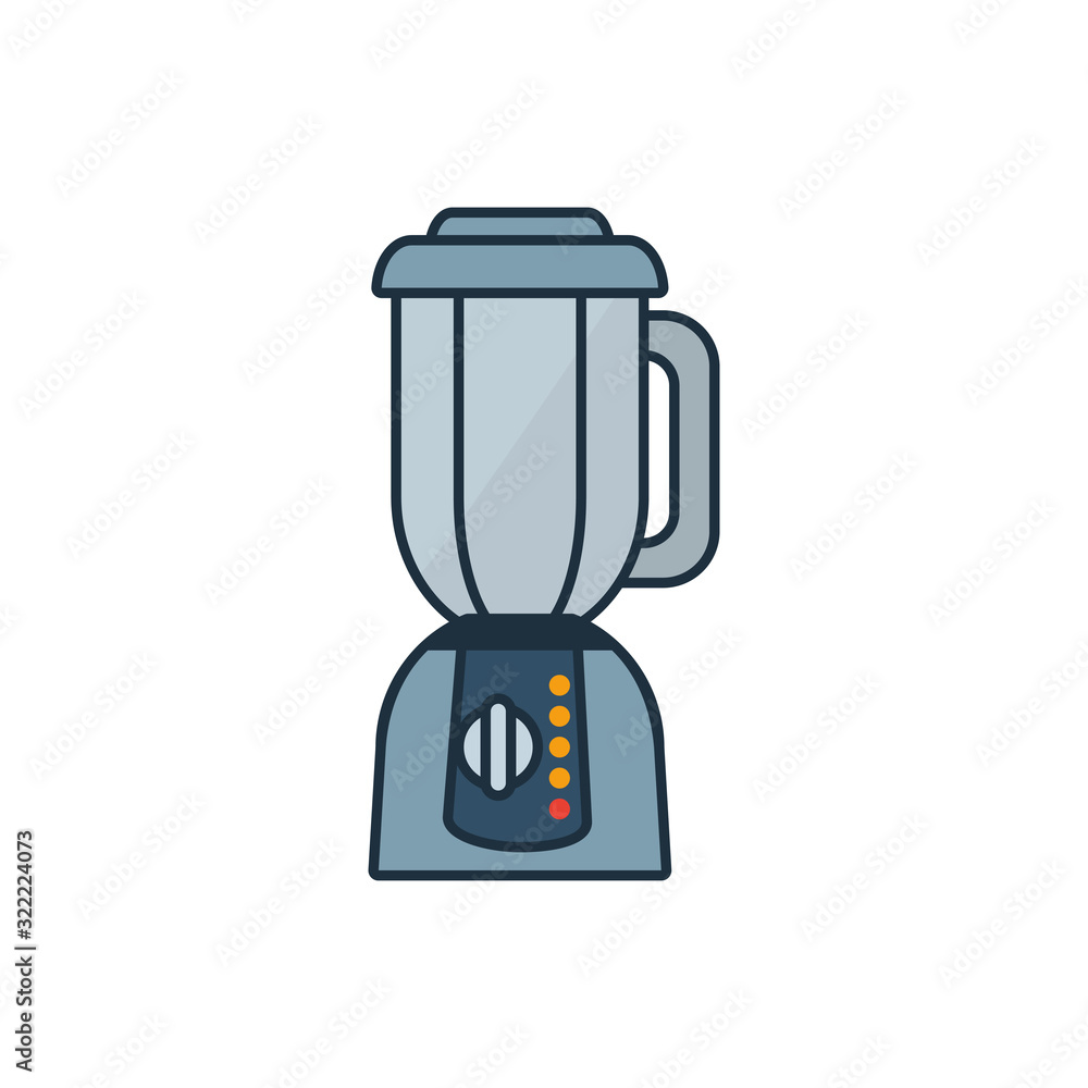 Poster isolated blender appliance line and fill icon vector design