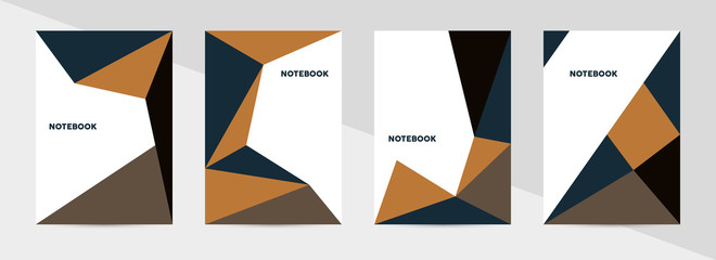 Book cover template, triangle background. Vector illustration. .