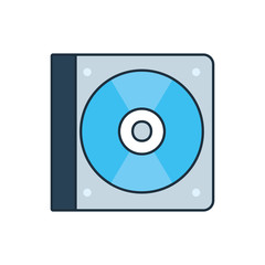 Isolated music cd line and fill icon vector design