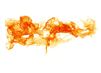 Fire flames on a white background.