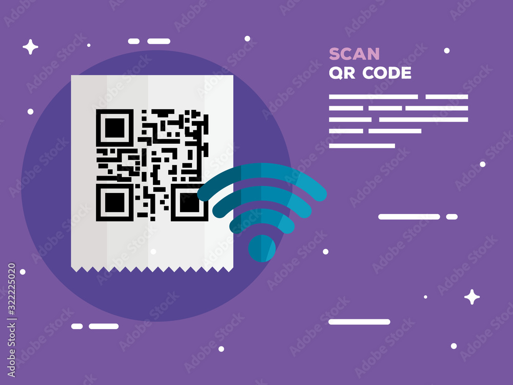 Poster scan qr code in voucher paper