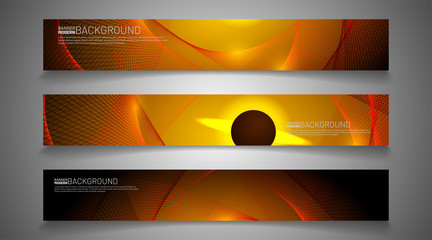 rectangular vector banner. future design technology against a black background.