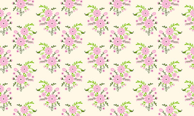 Modern shape spring floral pattern background, with seamless leaf and flower design.