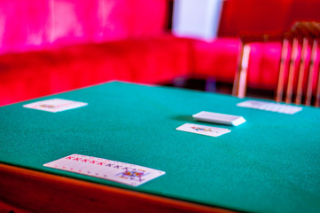 poker chips and cards