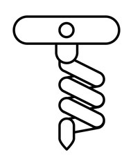 wine corkscrew tool isolated icon