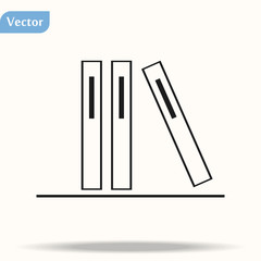 Books on the shelf isolated on white background eps 10