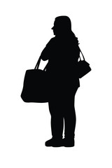 Standing woman silhouette vector