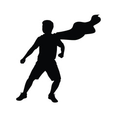 Fototapeta na wymiar Super hero boy silhouette vector