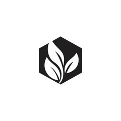 Hexagon Leaf Logo Icon Design Element