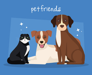 group of dogs with cat icons
