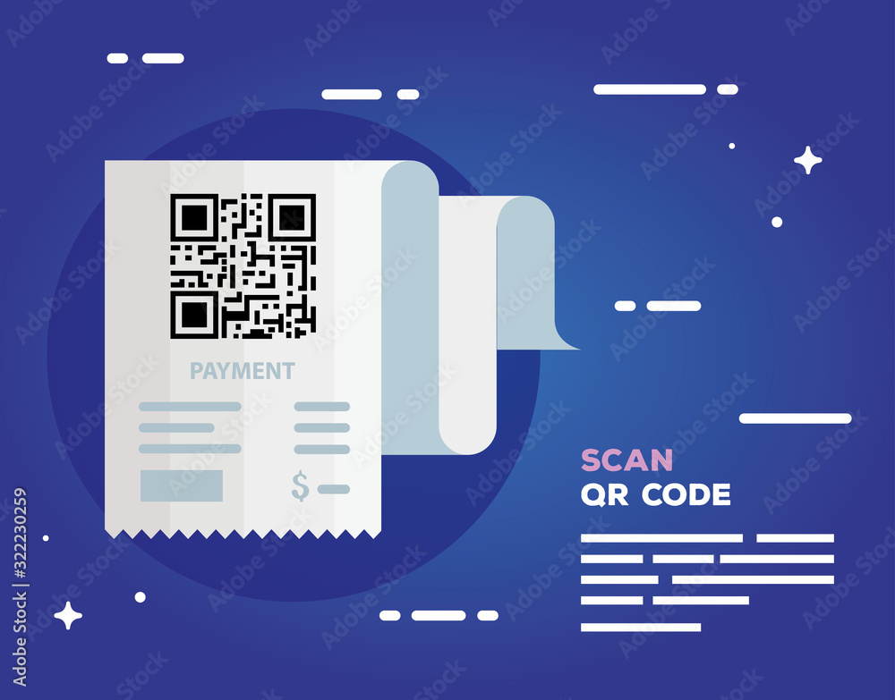 Poster scan qr code in voucher paper