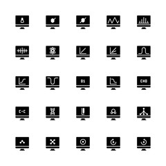 Set of Computing Chemical Chemistry glyph style icon - vector