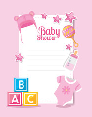 baby shower card with cute decoration