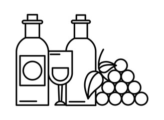 wine cup drink with grapes fruits