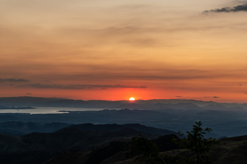 sunset in the mountains