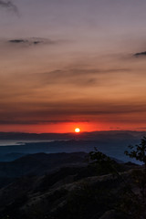 sunset in the mountains