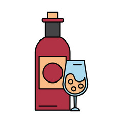 wine bottle drink with cup