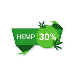 marijuana leaf sticker cbd oil label hemp ganja cannabis weed badge medical pharmaceutical industry business company logo design flat vector illustration