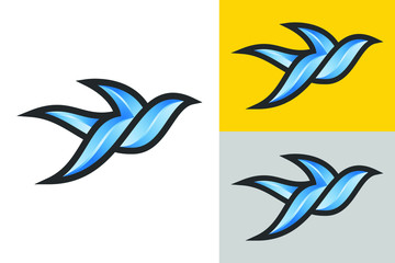 Naklejka premium Abstract Flying dove logo sign symbol, Bird logo design template 