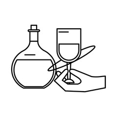 hand human lifiting wine cup drink