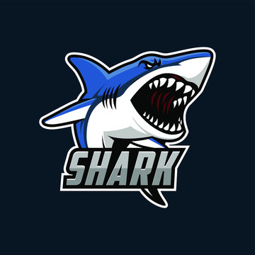 shark esport gaming mascot logo template. Shark mascot logo. Shark esport logo. angry shark mascot logo design vector with modern illustration concept style for badge, emblem and tshirt printing