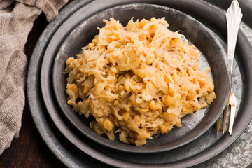Traditional polish peas with cabbage