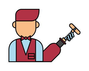 wine bottle drink with corkscrew