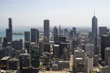 Obraz premium Beautiful skyline of Chicago downtown at daytime, USA