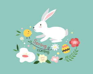 A Rabbit in Spring Season