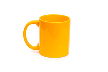 Orange Cup isolated on white background with clipping path.