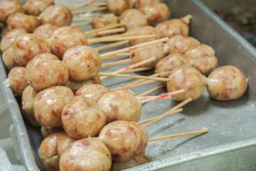 close up Thai traditional sausage for grill