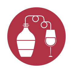 wine bottle drink with cup