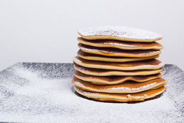 Stack of pancakes on a plate