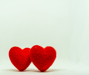 Fototapeta premium 2 red heart in white background