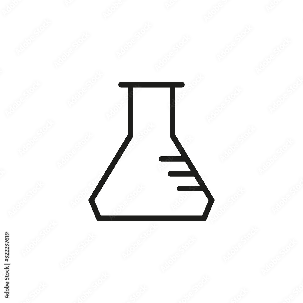 Poster simple flask line icon.