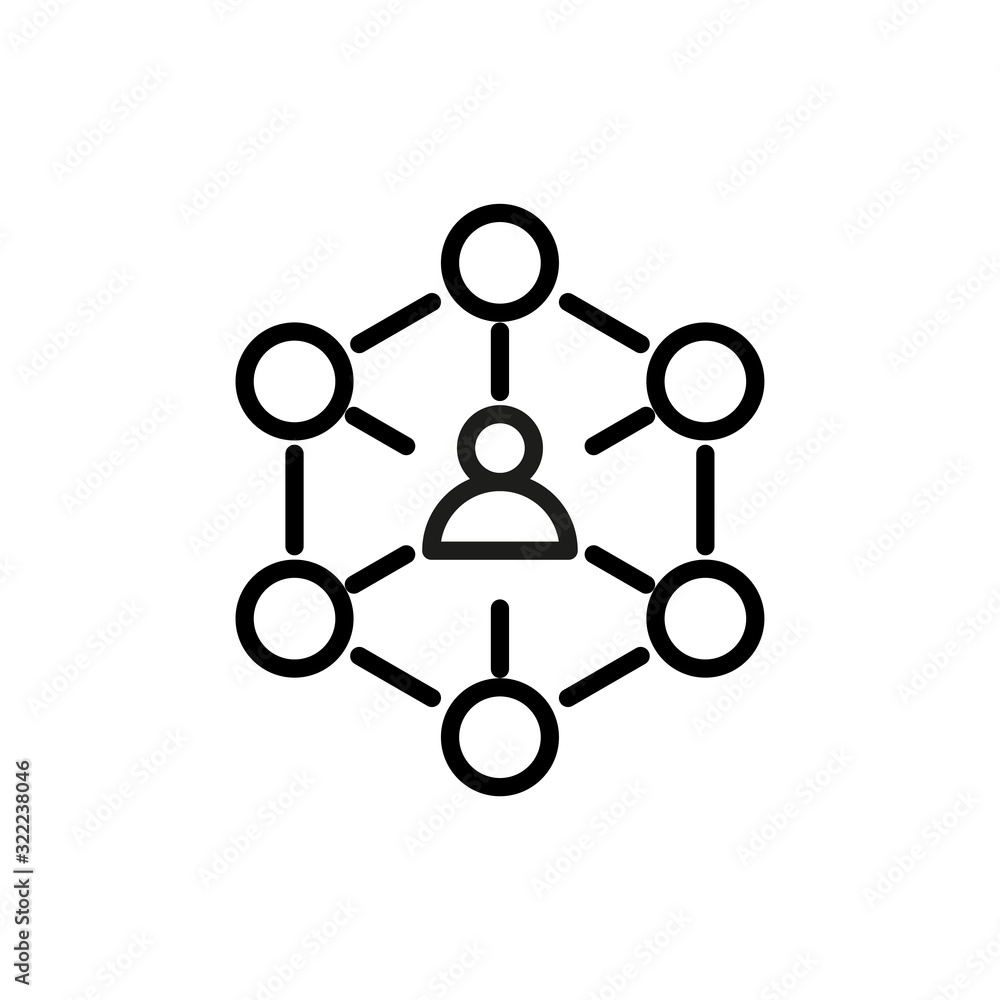 Poster simple networking line icon