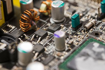 Coil on computer motherboard.