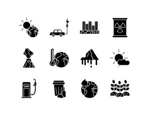 Naklejka premium bundle of environment set flat style icons