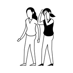 girls friends avatars characters icon