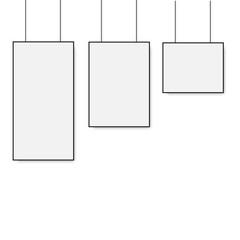 Realistic vector blank frame hanging. Vector