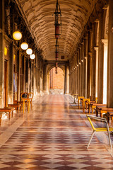 Corridor along St Mark's Square in Venice 