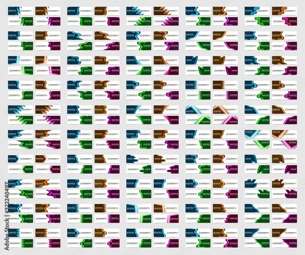 Wall mural big set vector banners design. collection of web banner template. modern template design for web, ad
