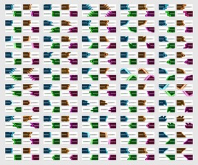 Fototapeta premium Big set vector banners design. Collection of web banner template. modern template design for web, ads, flyer, poster with 4 different colors isolated on grey background