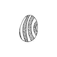 Easter egg icon in hand drawn style. Vector illustration.