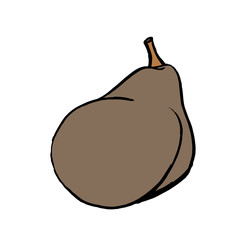 Pear fruit icon in hand drawn style. Vector illustration