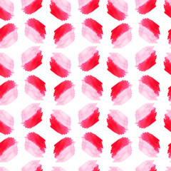 Bright unusual seamless pattern with watercolor stains in the form of paint strokes, graphic texture, bright pink color. Elements are drawn by hand, for fabric, paper, various prints.